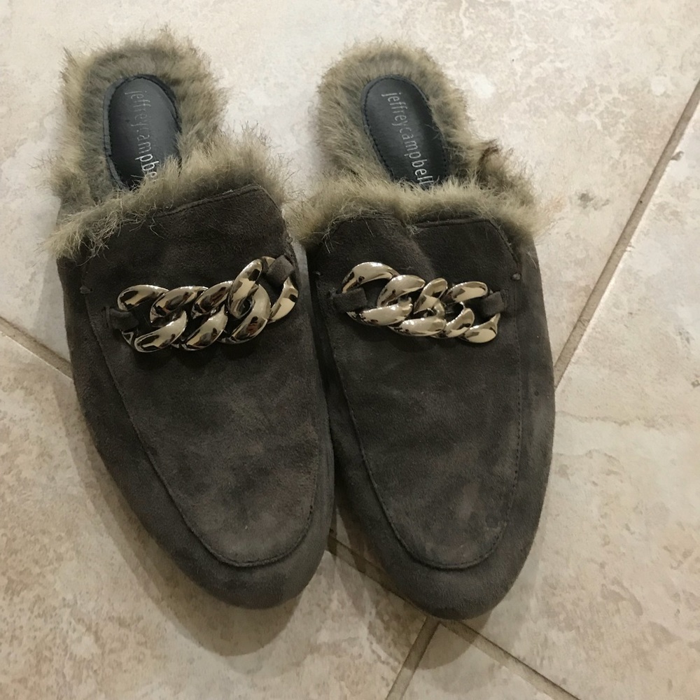 Jeffrey Campbell fur slippers
